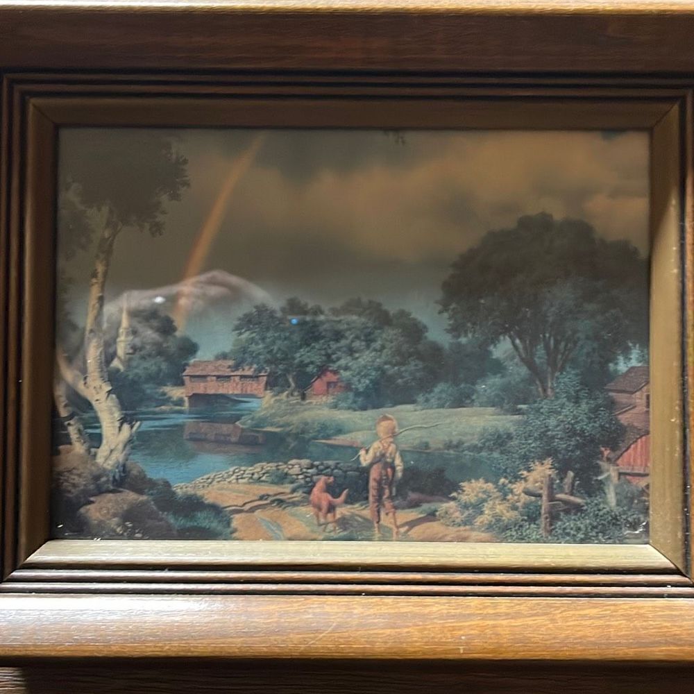 Vintage Paul Detlefsner Rainbow by the Bridge art